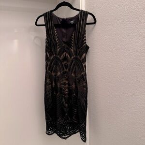 Bardot Black and Tan Mini Dress
